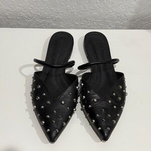 SCHUTZ Black Studded Mules
